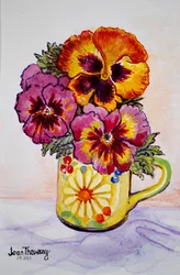 Pensées dans une tasse à motifs, 2015